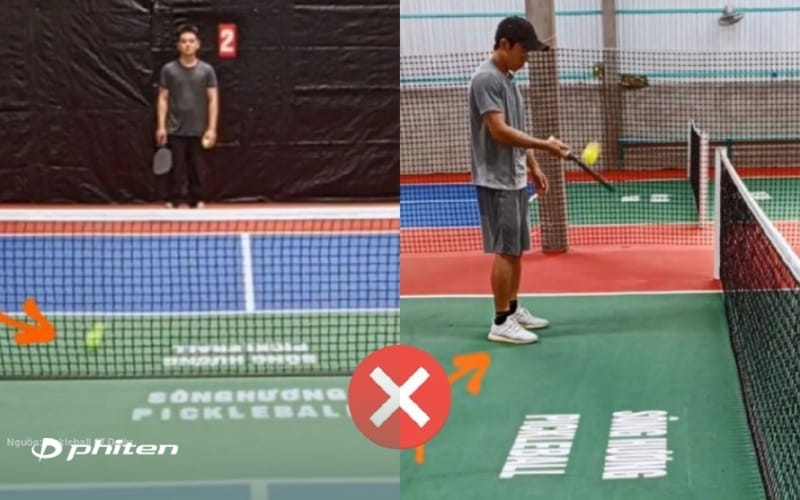 Không được chạm vạch bếp khi volley