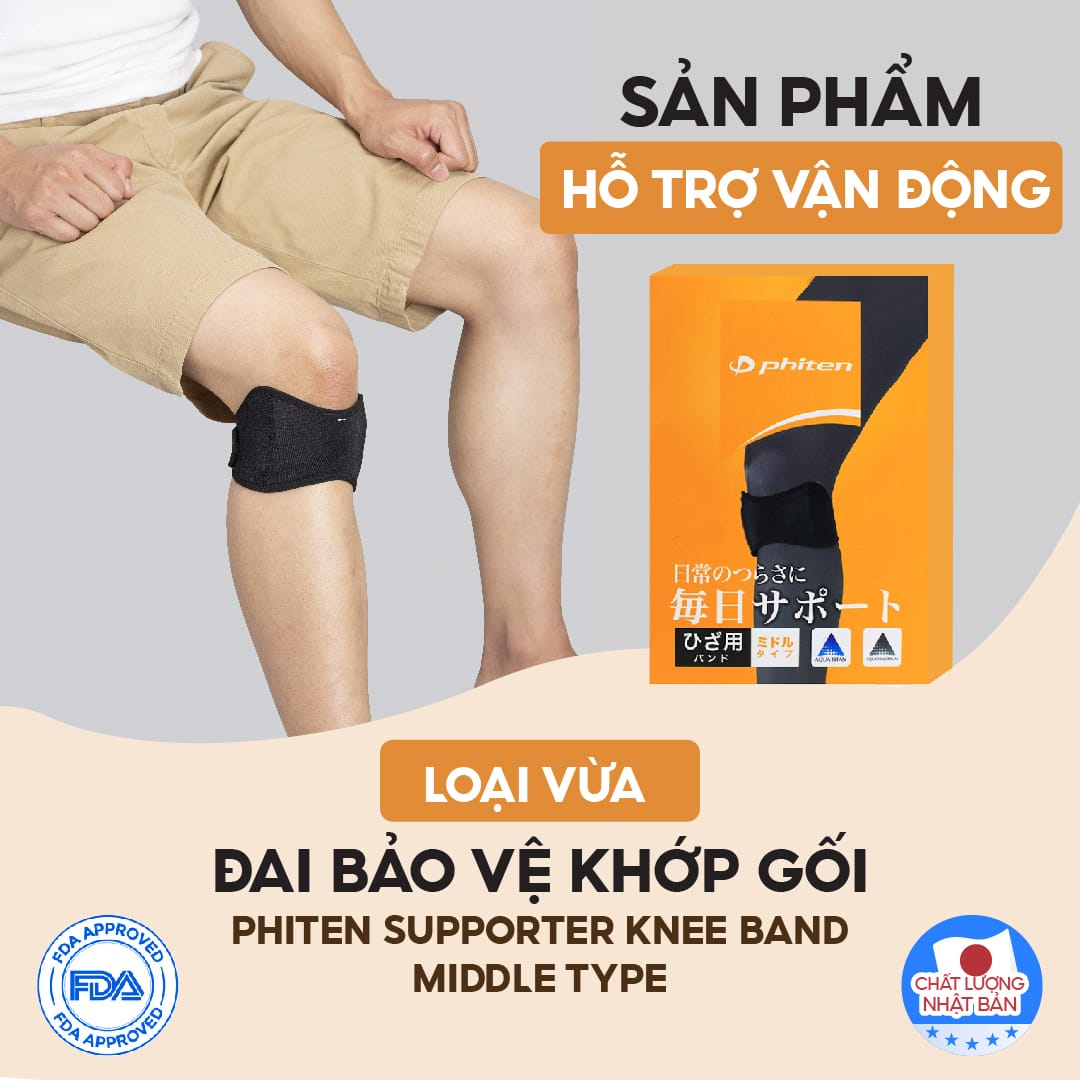 Đai Bảo Vệ Khớp Gối Phiten Band_Loại vừa (1 Cái) - Nhà Phân Phối Độc Quyền  Phiten tại Việt Nam