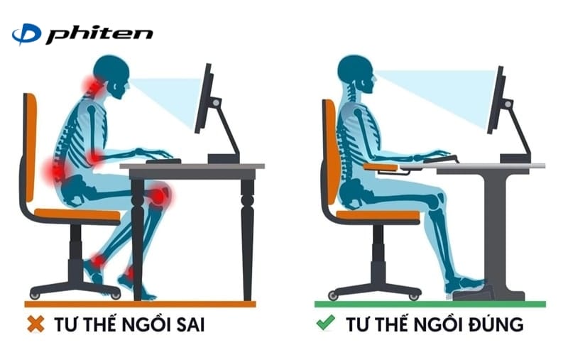 điều chỉnh tư thế thẳng lưng đúng cách