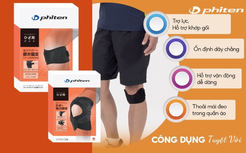 đai bảo vệ đầu gối nhật bản phiten