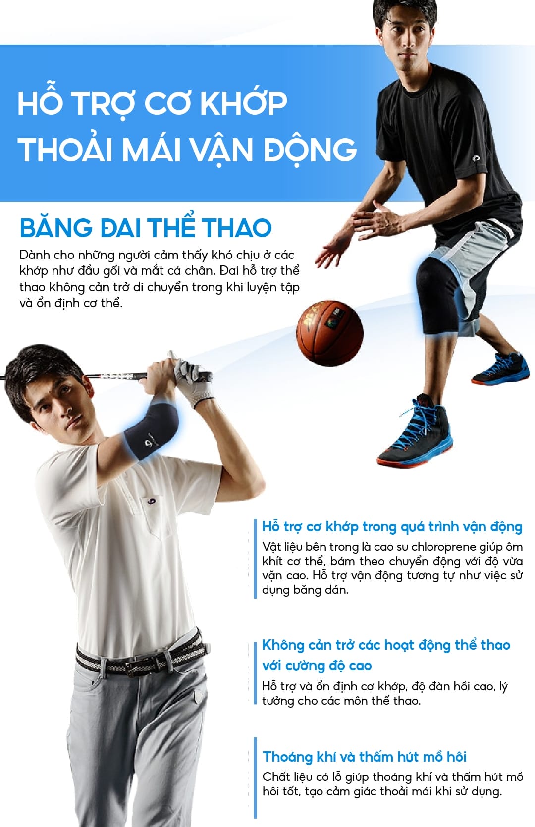 vì sao nên chọn đai đầu gối phiten