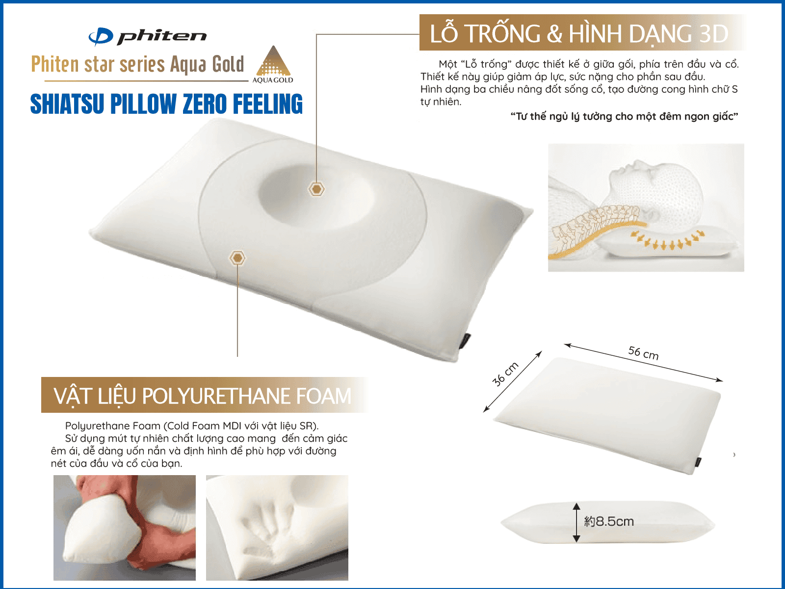 Gối Hỗ Trợ Vai Gáy Cổ Giúp Ngủ Ngon