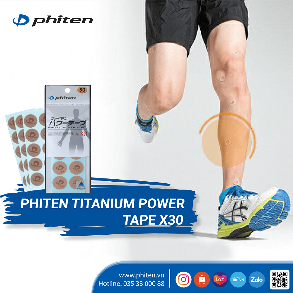 Băng dán cơ thể thao Nhật Bản Phiten Titanium Tape X30 Stretched Sport