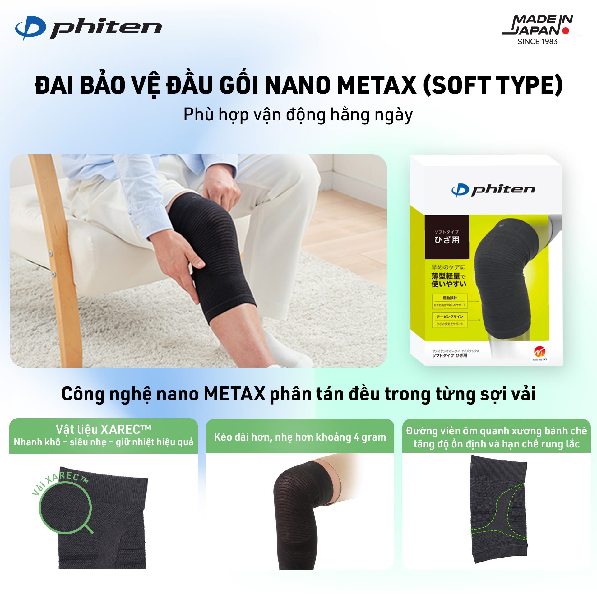 đai gối nano metax loại mỏng