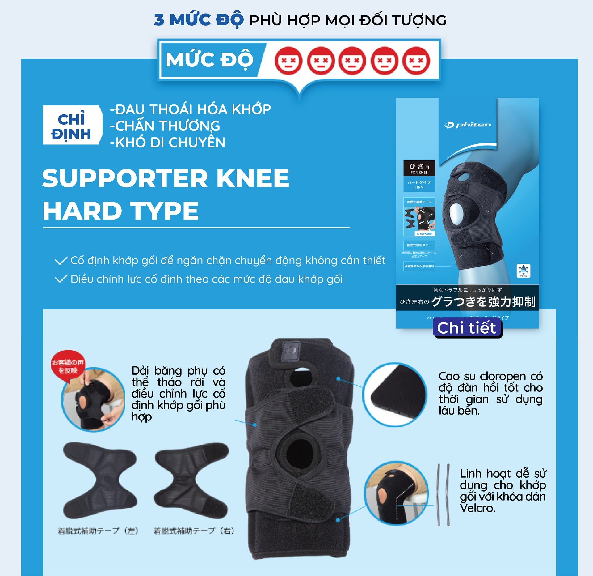 BĂNG ĐAI HỖ TRỢ ĐẦU GỐI/ KHỚP GỐI - Nhà Phân Phối Độc Quyền Phiten tại Việt  Nam