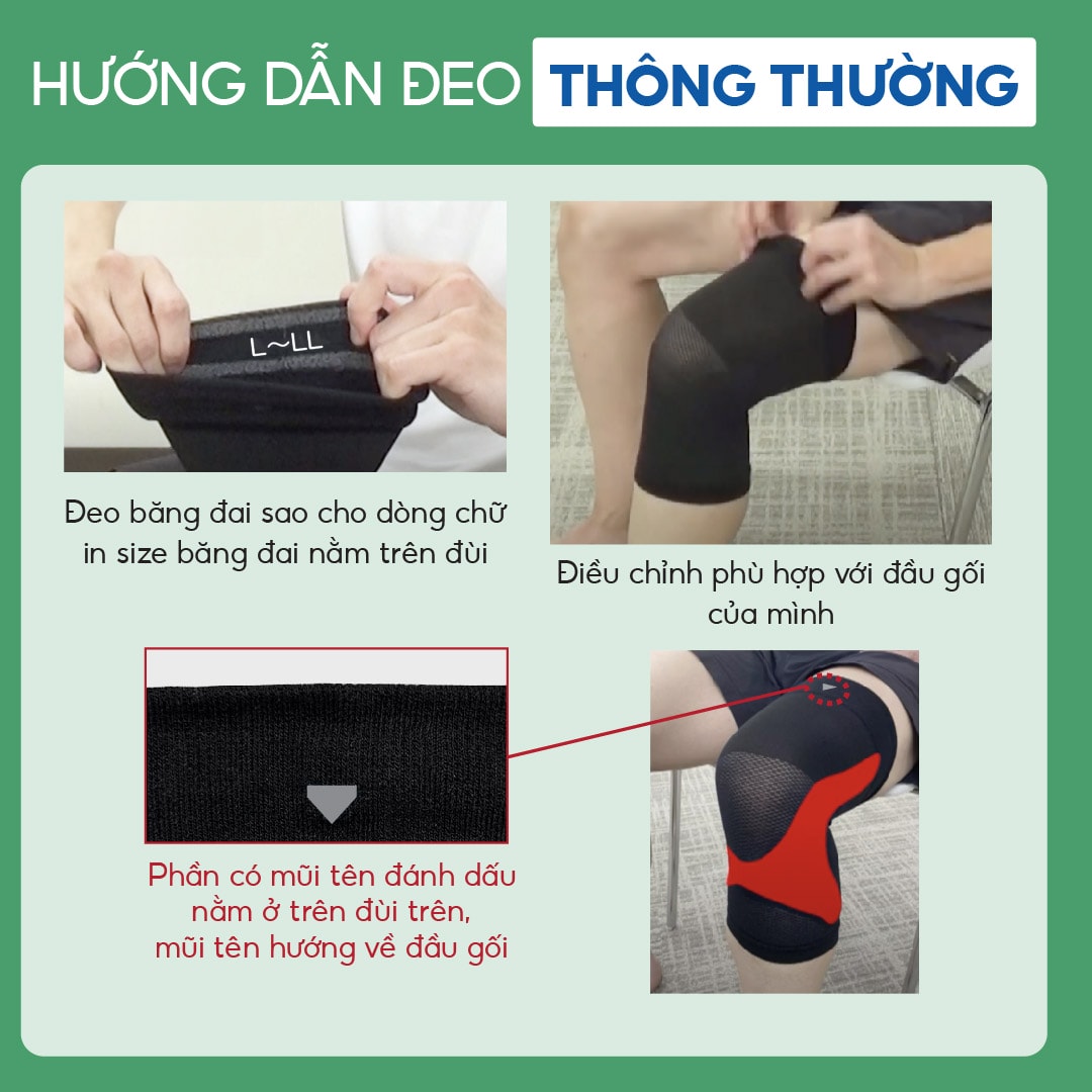 đai bảo vệ đầu gối phiten loại mềm super light