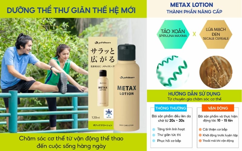 metax lotion giúp cơ thể giảm căng cứng