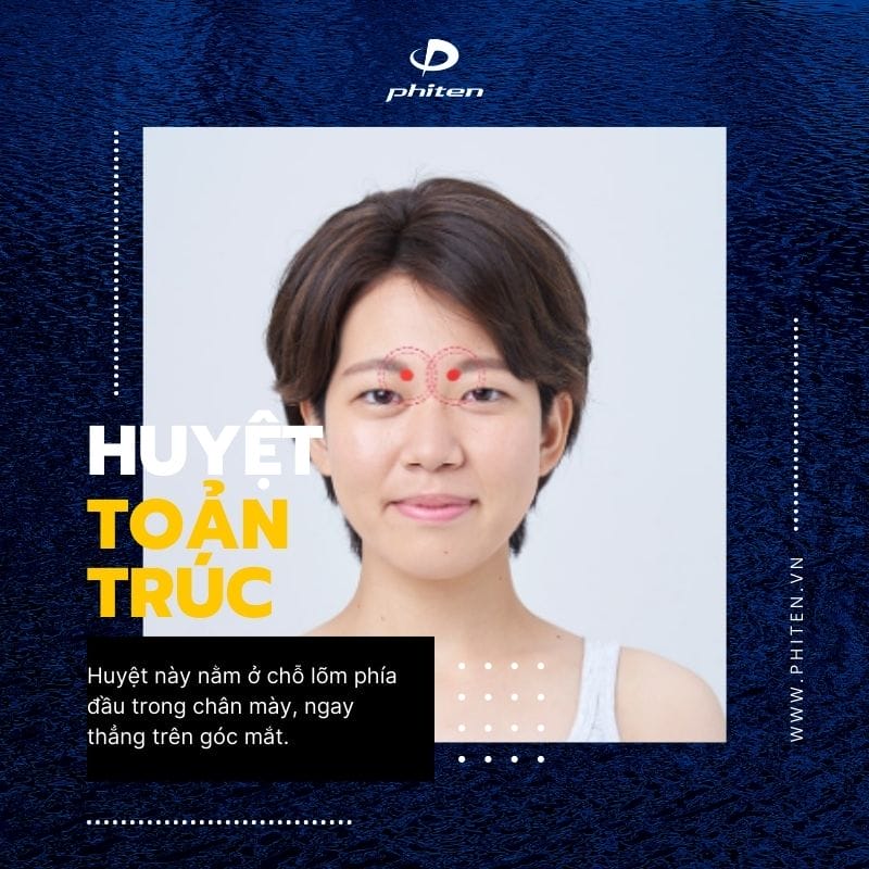 Vị trí huyệt Toản trúc