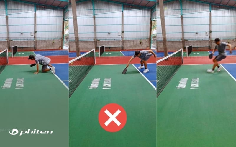 Không được để quán tính sau cú volley khiến bạn chạm vào bếp