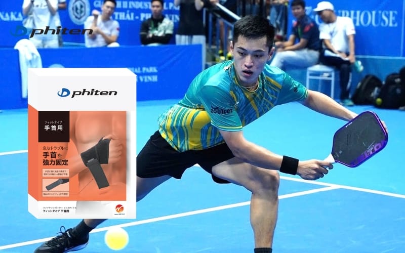 đai bảo vệ cổ tay nhật bản phiten khi chơi pickleball