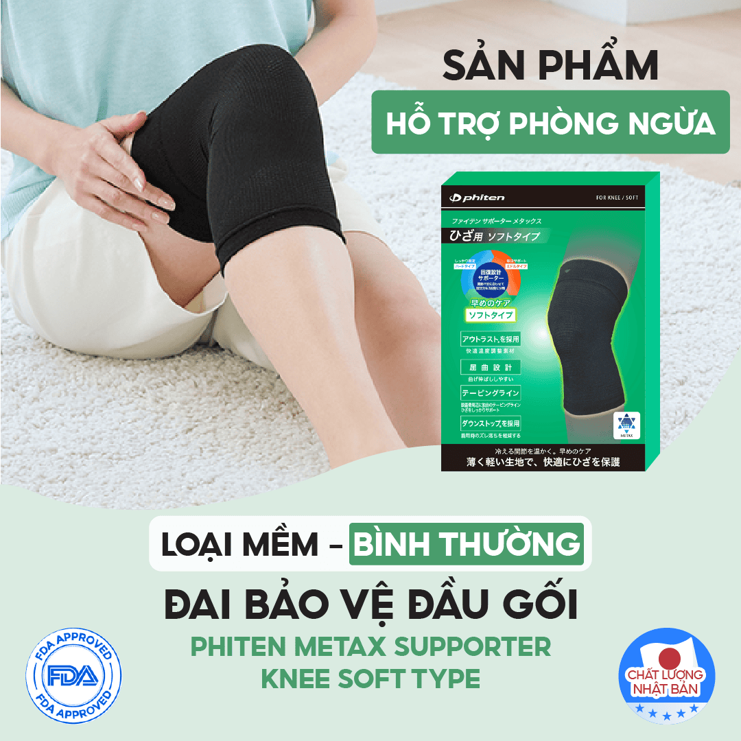 Đai bảo vệ đầu gối (loại mềm) - PHITEN METAX SUPPORTER KNEE SOFT - Nhà Phân  Phối Độc Quyền Phiten tại Việt Nam