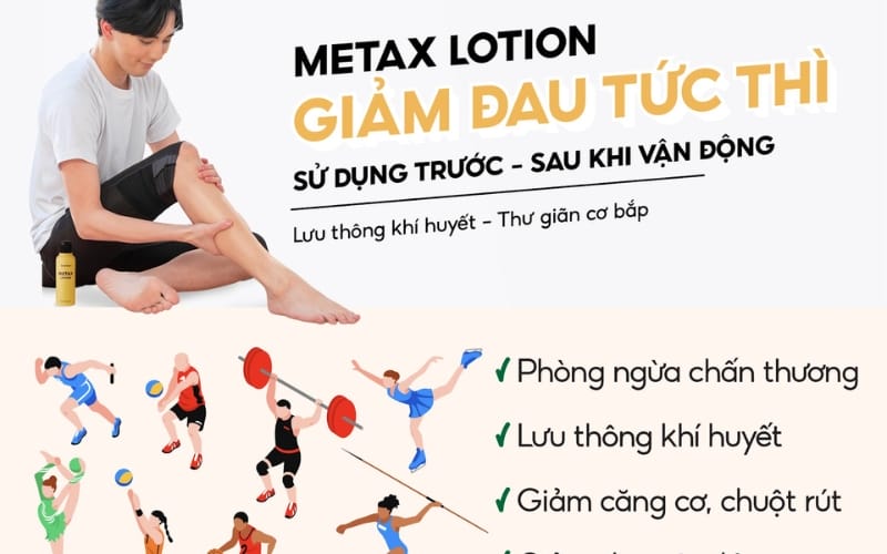 metax massage lotion khi chơi cầu lông