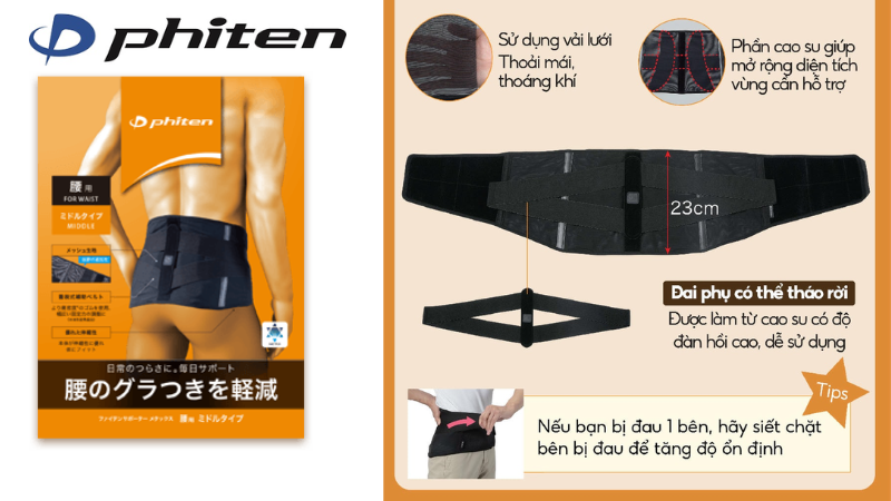 đai lưng phiten loại vừa