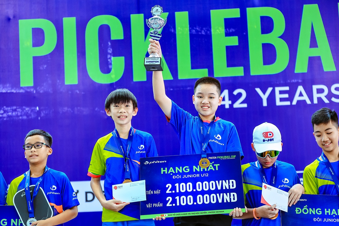 Em trai Trương Vinh Hiển vô địch giải Phiten Pickleball Cup nội dung Junior U12