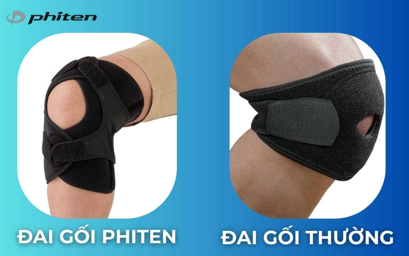 so sánh đai gối phiten và đai thường